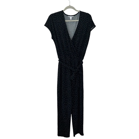 Black & White Polka Dot Romper Long Jumpsuit Pop Sugar Women’s Size Small Style! - Picture 1 of 5
